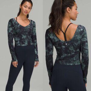 New! Lululemon Align Long Sleeve Shirt Diamond Dye Green Blue 18 26444